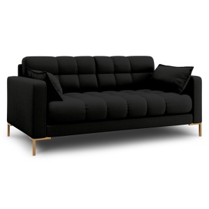 Canapea neagra/aurie din textil pentru 2 persoane Mamaia Micadoni