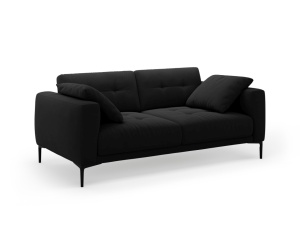 Canapea neagra din catifea pentru 3 persoane Bemy Velvet Micadoni