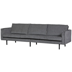 Canapea neagra/gri din textil pentru 3 persoane Rodeo Woood