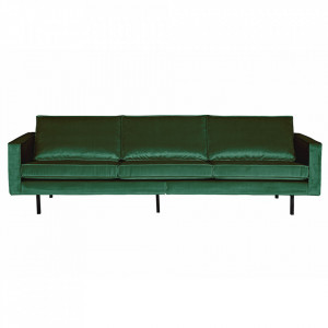 Canapea verde padure din catifea pentru 3 persoane Rodeo Woood
