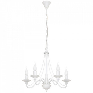 Candelabru alb din metal cu 5 becuri Roza Quiet Object
