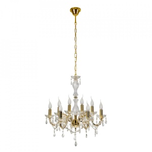 Candelabru auriu din metal cu 8 becuri Maria Teresa Candellux