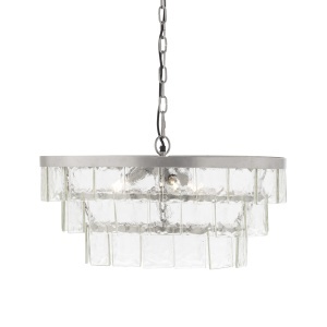 Candelabru din metal argintiu cu 3 becuri Elliot Thai Natura