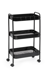 Carucior negru din metal Leiky Bizzotto