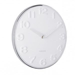 Ceas de perete rotund alb/argintiu din fier 38 cm Monaco Present Time