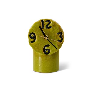 Ceas verde oliv din ceramica 13x18 cm Retro Kliving