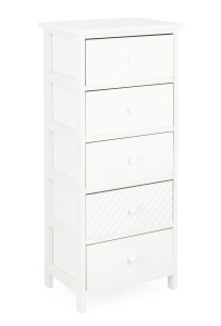 Comoda alba din lemn 40 cm Nadya Tall Bizzotto