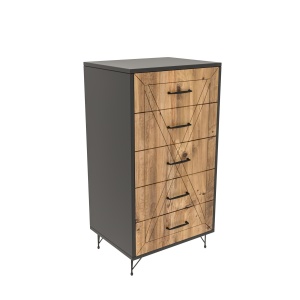 Comoda maro stejar/gri antracit din metal 50 cm Planet The Home Collection