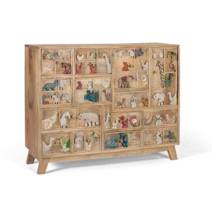 Comoda multicolora din lemn 112 cm Animals Giner y Colomer