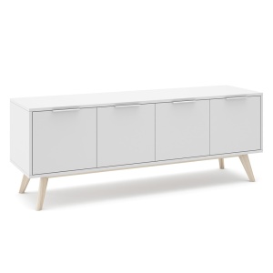 Comoda TV alba din lemn 140 cm Campus The Home Collection