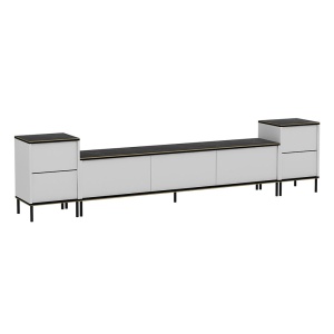 Comoda TV alba/neagra 260 cm Imaj 2 The Home Collection