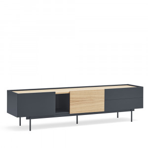 Comoda TV gri/maro din metal 180 cm Otto Teulat