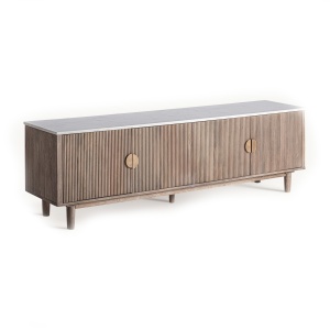 Comoda TV maro/alba din lemn 200 cm Zerf Vical Home