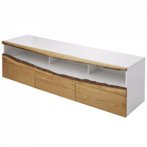 Comoda TV maro/alba din lemn si MDF 180 cm Ethan The Home Collection