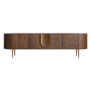 Comoda TV maro/aurie din lemn 200 cm Treignac Vical Home