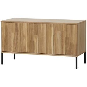 Comoda TV maro din lemn 100 cm Gravure Oak Woood