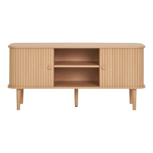 Comoda TV maro din lemn 113 cm Nikko House Nordic
