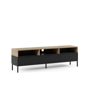 Comoda TV maro/neagra din metal 180 cm Marion The Home Collection