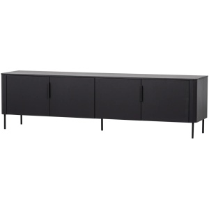 Comoda TV neagra din lemn 200 cm Gunnar Woood