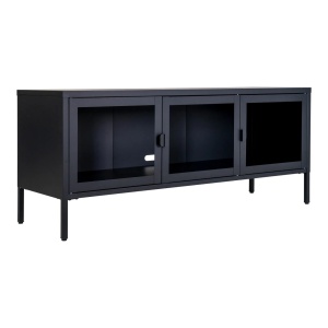 Comoda TV neagra din metal 130 cm Brisbane House Nordic