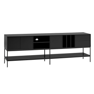 Comoda TV neagra din metal 220 cm Platt Teulat