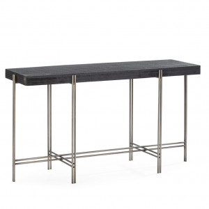 Consola neagra/argintie din metal 135 cm Gruper Thai Natura