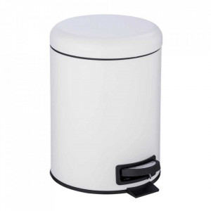 Cos de gunoi alb/negru din metal 5 L Leman Wenko