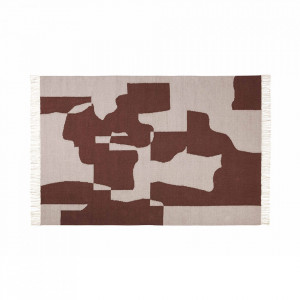 Covor bej/maro ciocolata din bumbac 140x200 cm Gertrud Broste Copenhagen