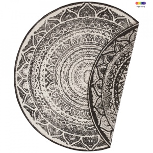 Covor reversibil pentru exterior din textil negru/crem 200 cm Twin Supreme Black Cream Northrugs