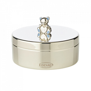 Cutie cu capac din metal argintat pentru bijuterii Papabear Edzard