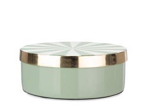 Cutie cu capac verde/aurie din metal Donya Small Bizzotto