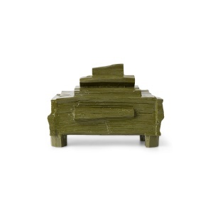 Cutie cu capac verde din lemn Trinket HK Living