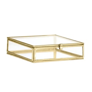 Cutie pentru bijuterii maro alama din metal Quadratic Madam Stoltz