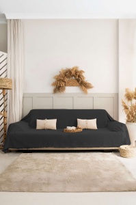 Cuvertura gri inchis din bumbac 180x300 cm Rio The Home Collection