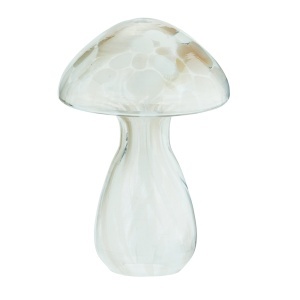 Decoratiune alba/grej din sticla 20 cm Forest Madam Stoltz