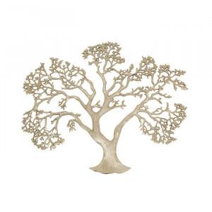 Decoratiune argintie antichizata din fier 59 cm Tree of Life Van Roon Living