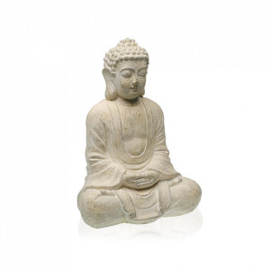Decoratiune crem din rasina 35 cm Buddha Gautama Figure Versa Home