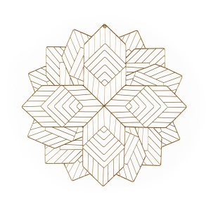 Decoratiune de perete aurie din metal 69x69 cm Star Thai Natura