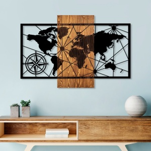 Decoratiune de perete maro cupru din metal 57x84 cm Earth The Home Collection