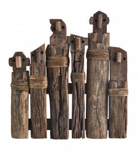 Decoratiune de perete maro din lemn 40x35 cm Lisa Madam Stoltz