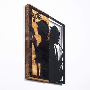 Decoratiune de perete maro/neagra din metal 32x50 cm Jazz The Home Collection