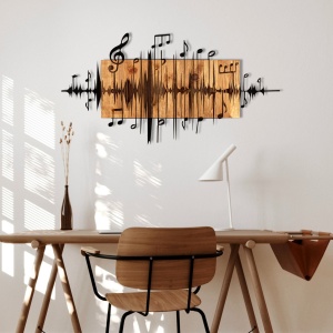 Decoratiune de perete maro/neagra din metal 47x90 cm Music The Home Collection