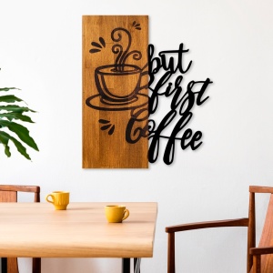 Decoratiune de perete maro/neagra din metal 50x58 cm Coffee The Home Collection