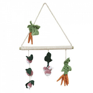 Decoratiune de perete multicolora din bumbac 30x44 cm Veggies Lorena Canals
