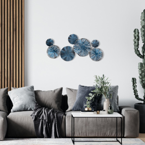 Decoratiune de perete multicolora din metal 35x79 cm Elega The Home Collection