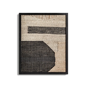 Decoratiune de perete neagra/bej din fibre naturale 80x100 cm Celso Vical Home