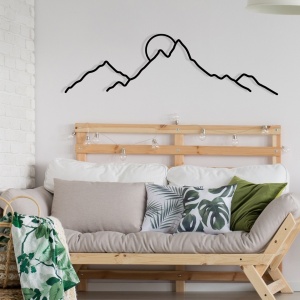Decoratiune de perete neagra din metal 29x100 cm Mountain The Home Collection
