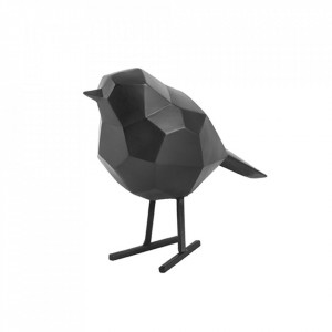 Decoratiune neagra din polirasina 17 cm Bird Small Present Time
