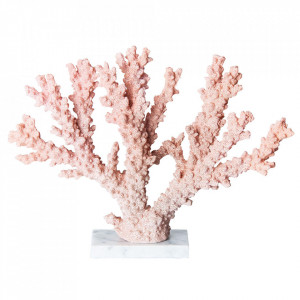 Decoratiune rosu corai din rasina si marmura 26 cm Reef Vical Home
