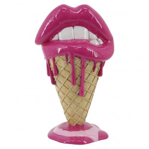 Decoratiune roz/maro din plastic 31 cm Ice Lips Richmond Interiors